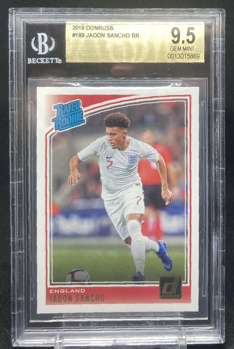 2019 Panini Donruss Soccer JADON SANCHO Rated Rookie Base #189 (BGS 9.5)