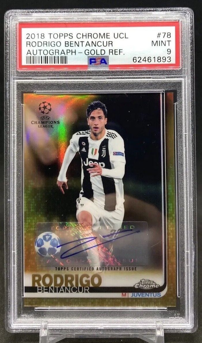 2018-19 Topps Chrome RODRIGO BENTANCUR Rookie Gold Refractor Autograph /50 