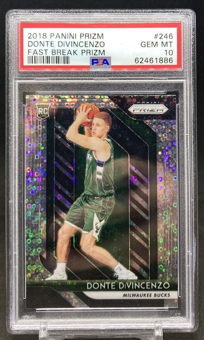 2018-19 Panini Prizm DONTE DIVINCENZO Rookie Fast Break Prizm #246 [PSA 10]