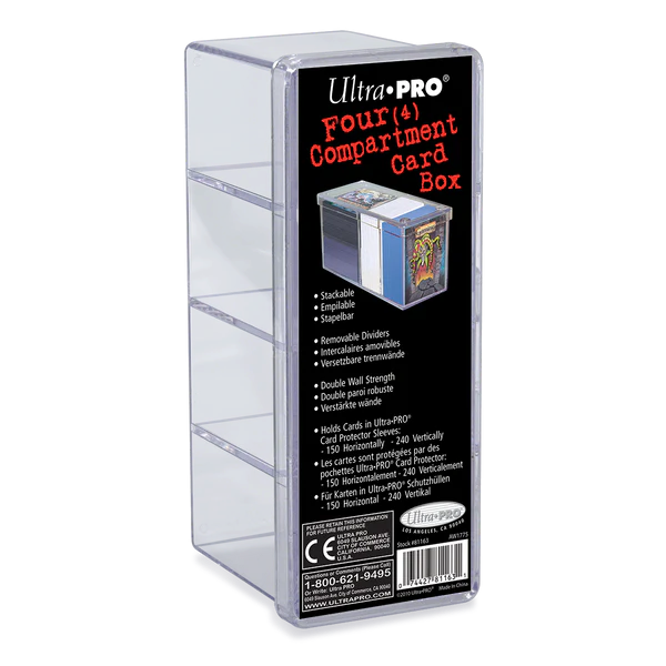 Ultra Pro 4-Compartment Card Clear Storage Box
