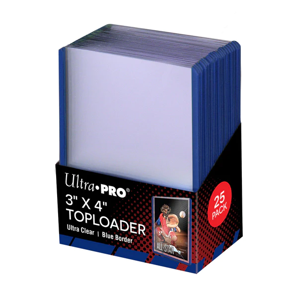 Ultra Pro 3" X 4" Blue Border Standard Toploader 25ct