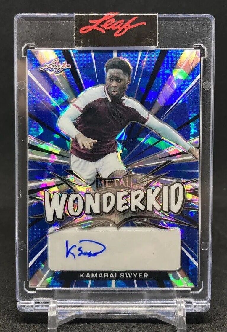 2022 Leaf Metal Soccer KAMARAI SWYER Wonderkid Rookie Autograph Blue /20 #W