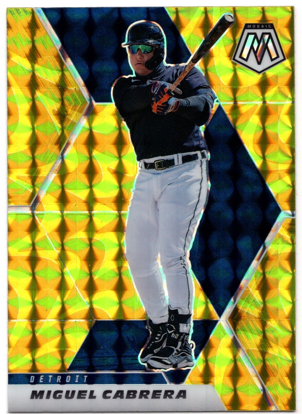 2021 Panini Mosaic MIGUEL CABRERA Gold Reactive Prizm #117