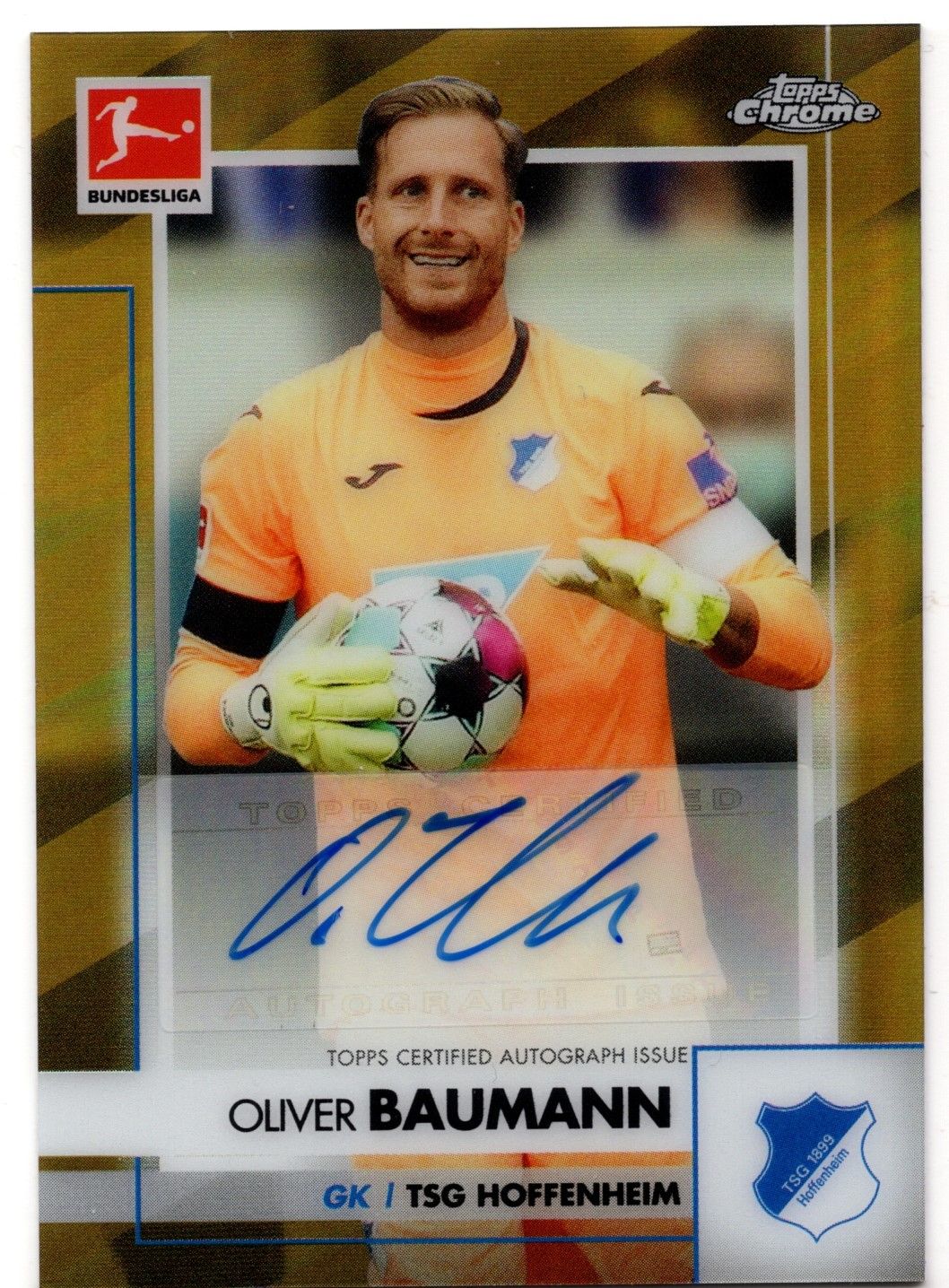 2020-21 Topps Chrome Bundesliga OLIVER BAUMANN Autograph Gold Refractor /60