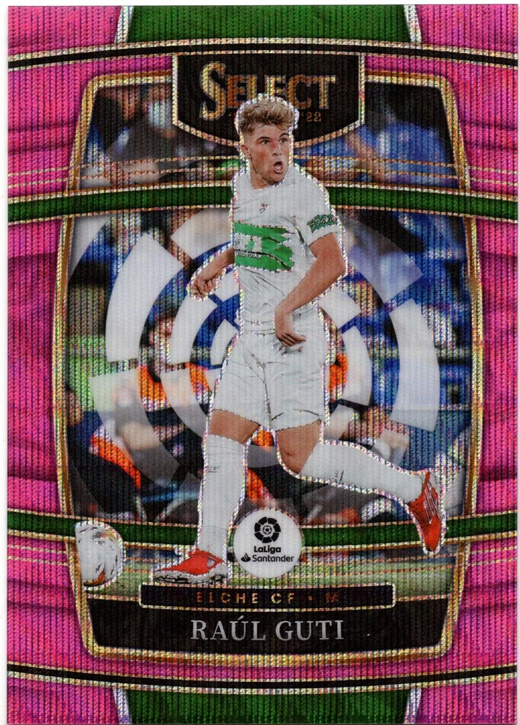 2021-22 Panini Chronicles FOTL Soccer RAUL GUTI Select Pink Wave Prizm /19 