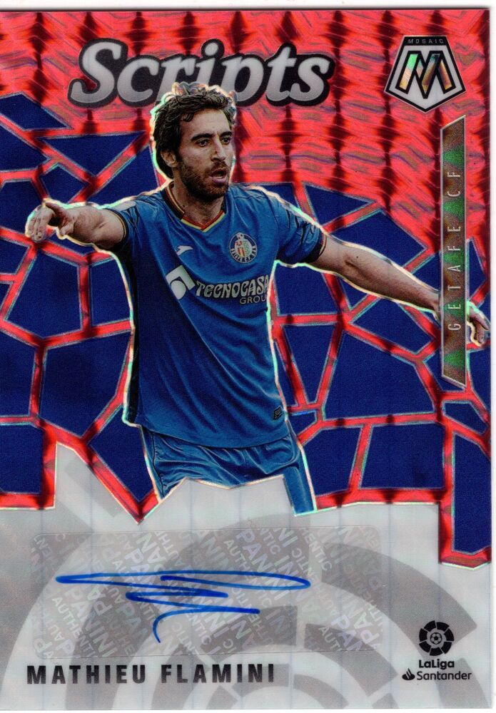 2020-21 Panini Mosaic La Liga MATTHEIU FLAMINI Scripts Autograph Red Mosaic Prizm #S-MF