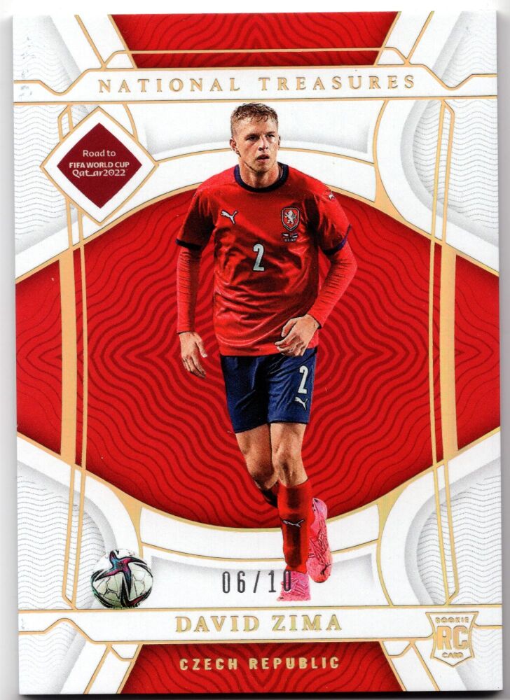 2022 Panini National Treasures Soccer DAVID ZIMA Rookie Gold /10 #40