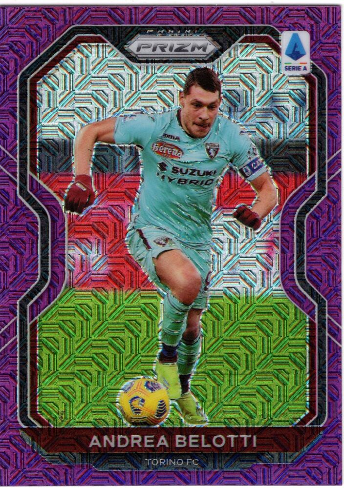 2020-21 Panini Chronicles Soccer ANDREA BELOTTI Purple Mojo Prizm #5