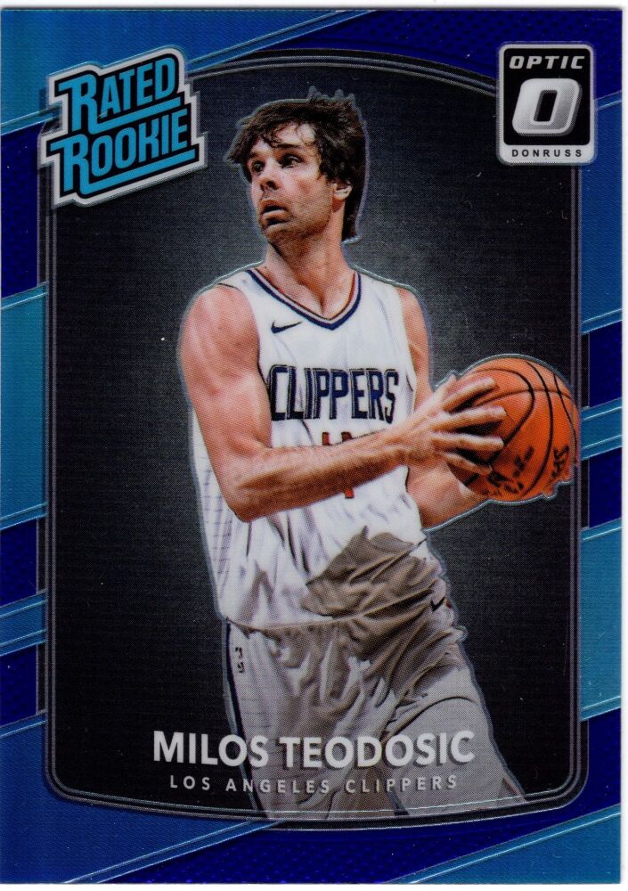 2017-18 Panini Donruss Optic MILOS TEODOSIC Rated Rookie Blue Prizm #155