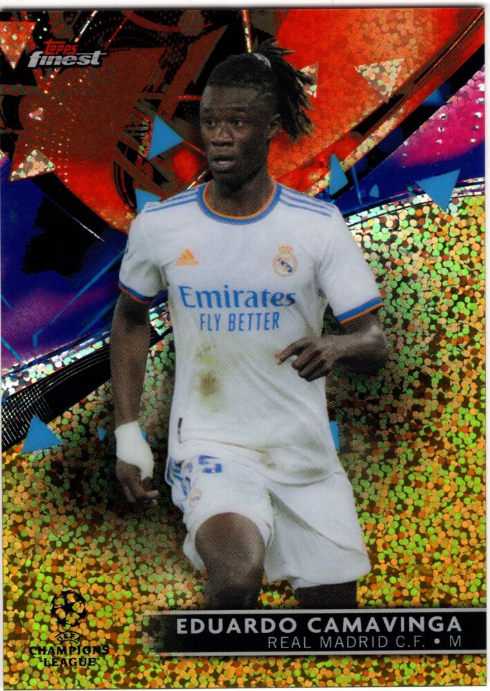 2021/22 Topps Finest EDUARDO CAMAVINGA Gold Speckle Refractor /50 #28