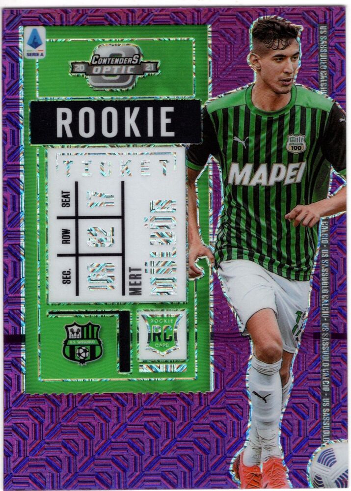2020-21 Panini Chronicles Soccer MERT MULDUR Rookie Ticket Purple Mojo Prizm #9
