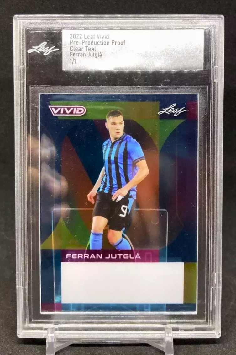 2022 Leaf Vivid Soccer FERRAN JUTGLA Clear Teal Pre-Production Proof 1/1