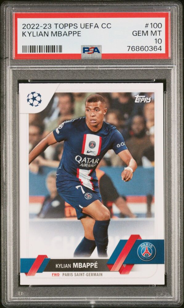 2022-23 Topps UEFA Club Competitions KYLIAN MBAPPE Base #100 [PSA 10]