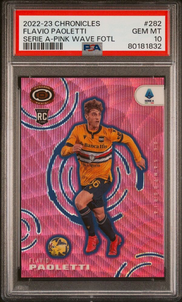 2022-23 Panini Chronicles Soccer FLAVIO PAOLETTI Rookie Dynagon Pink Wave FOTL Prizm /19 #282