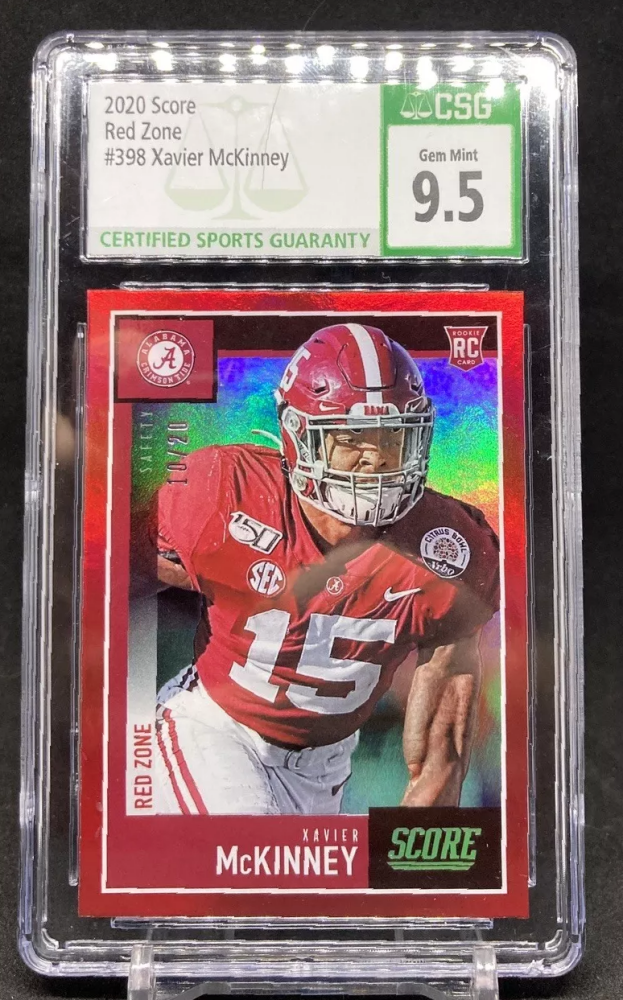2020 Panini Score XAVIER MCKINNEY Rookie Red Zone /20 #398 [CSG 9.5]