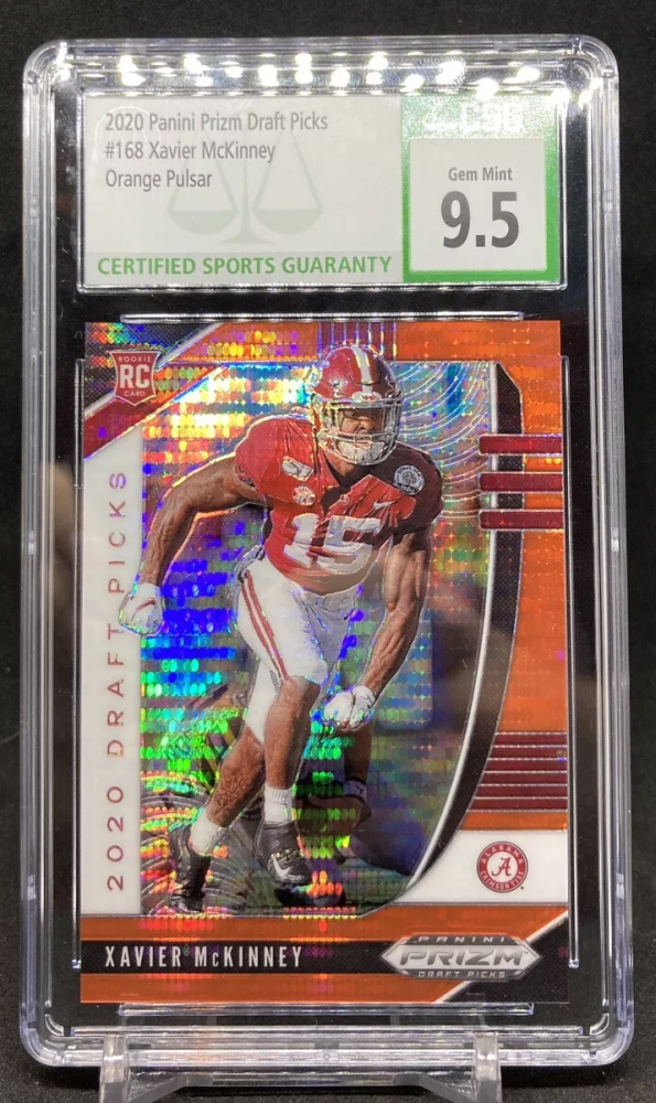 2020 Panini Prizm Draft Picks XAVIER MCKINNEY Rookie Orange Pulsar /20 #168 [CSG 9.5]