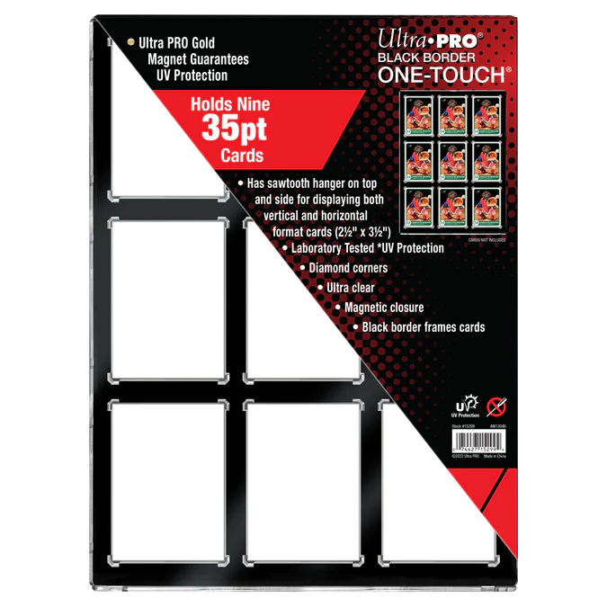 Ultra Pro 35PT 9-Card Black Border One-Touch Magnetic Holder