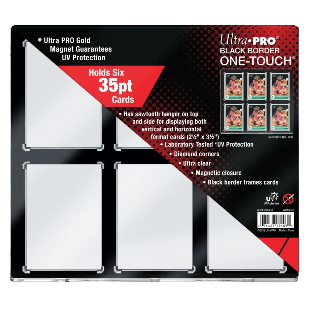 Ultra Pro 35PT 6-Card Black Border UV One-Touch Magnetic Holder