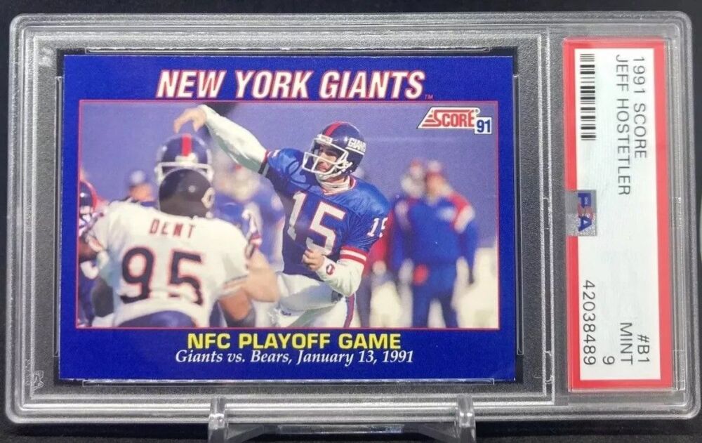 1991 Score Football JEFF HOSTETLER NFC Playoff Game #B1 [PSA 9]
