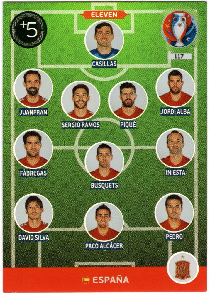 2016 Panini AdrenalynXL Euros SPAIN (ESPANA) Team Eleven #117
