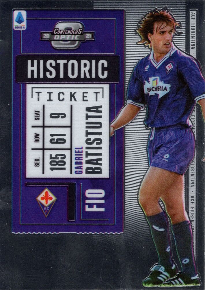 2020-21 Panini Chronicles Soccer GABRIEL BATISTUTA Contenders Optic Historic Ticket #5
