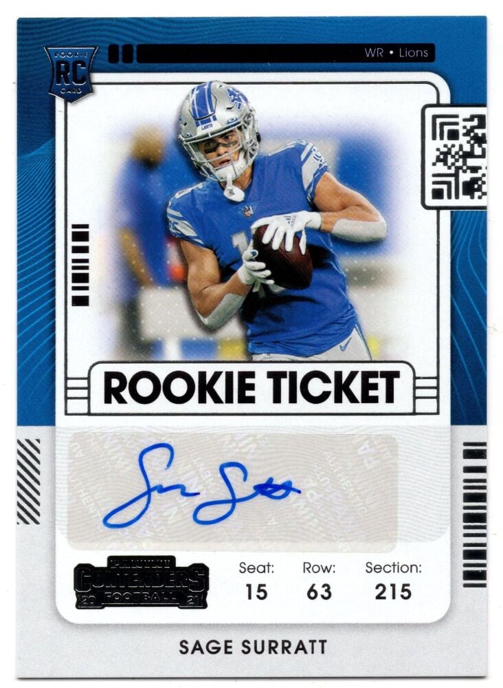 2021 Panini Contenders SAGE SURRATT Rookie Ticket Autograph #264