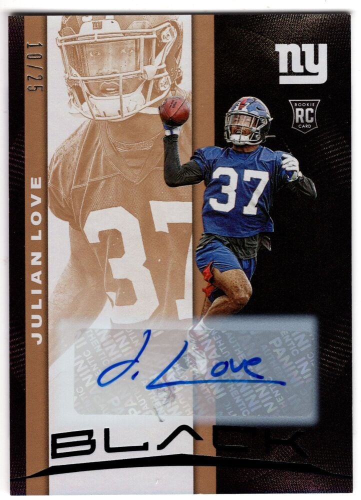 2019 Panini Black JULIAN LOVE Rookie Shining Signatures Gold /25 #57