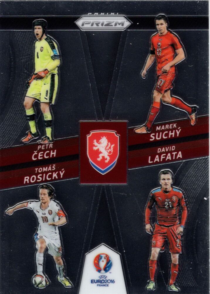 2016 Panini Prizm Euros PETR CECH / MAREK SUCHY / TOMAS ROSICKY / DAVID LAFATA #2