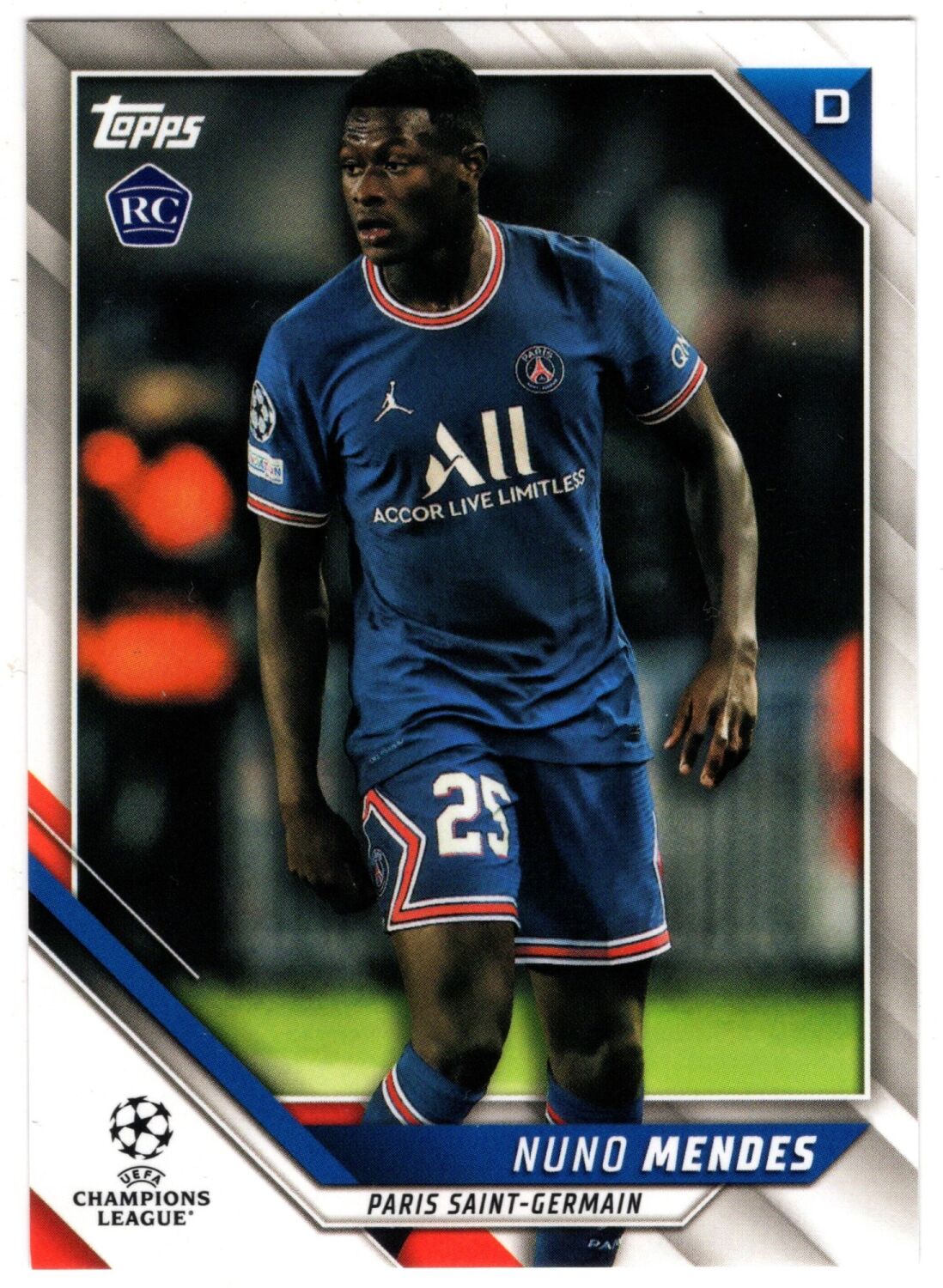 2021-22 Topps UCL NUNO MENDES Rookie Base Card #126