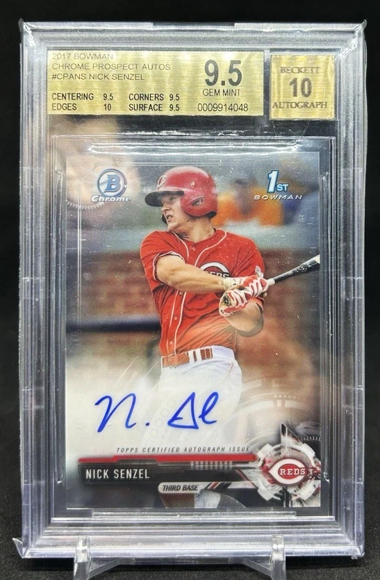 2017 Topps Bowman Chrome NICK SENZEL Prospect Autograph #CPA-NS [BGS 9.5]