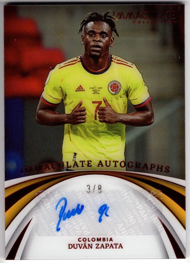 2022-23 Panini Immaculate Soccer DUVAN ZAPATA Immaculate Autographs Ruby /8 #IA-DUZ