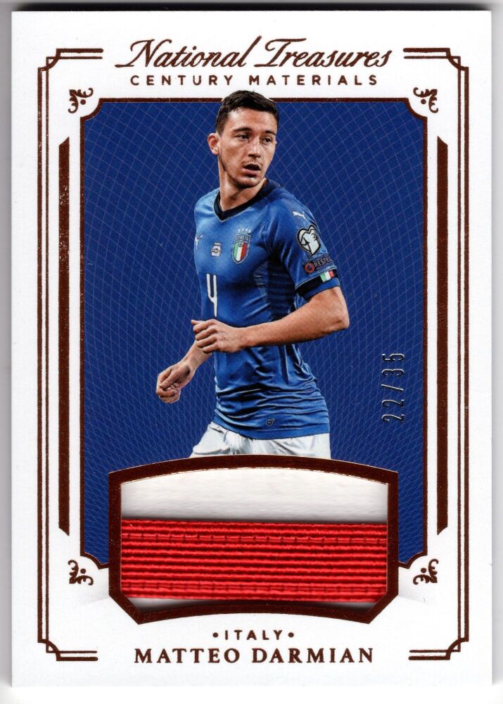 2018 Panini National Treasures MATTEO DARMIAN Century Material Patch Bronze /35 #CE-MDA