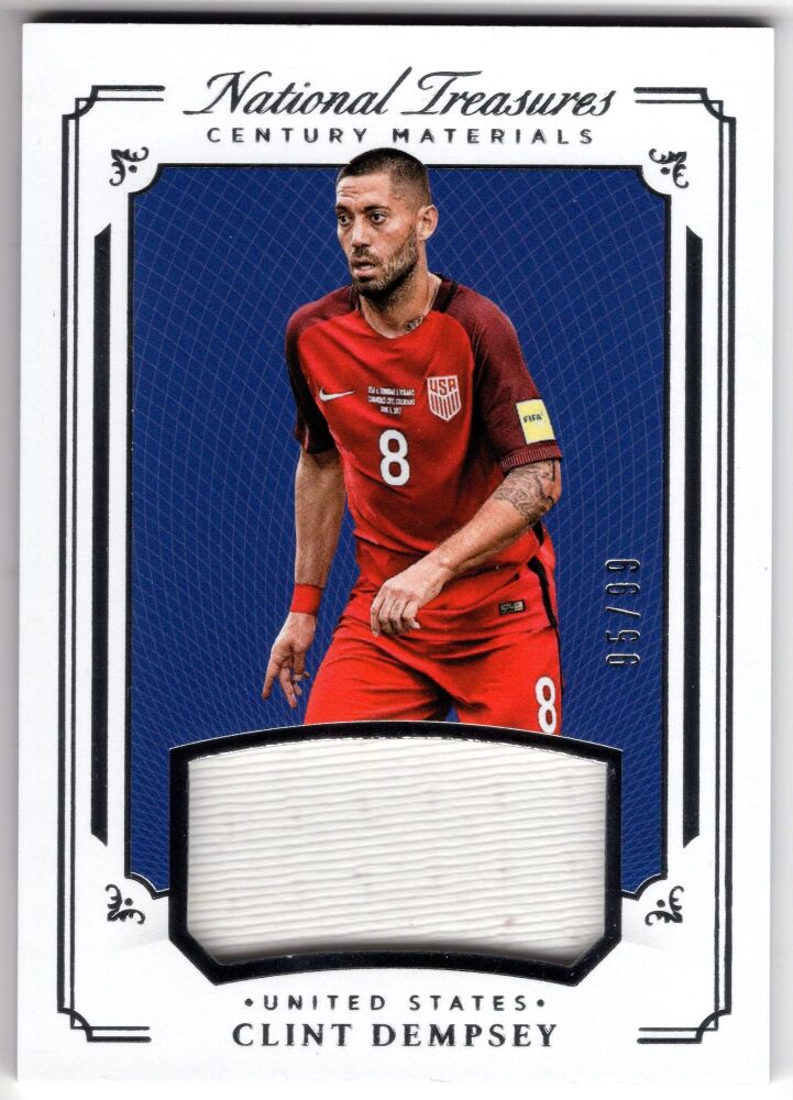 2018 Panini National Treasures CLINT DEMPSEY Century Materials Game Used Patch /99 #CE-CD