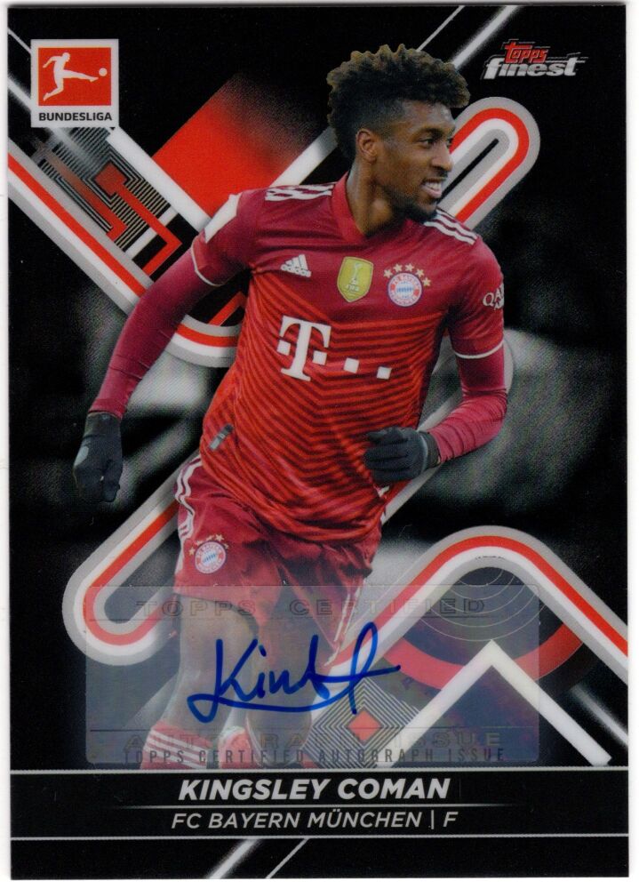 2021-22 Topps Finest Bundesliga KINGSLEY COMAN Autograph Black Refractor /250 #133