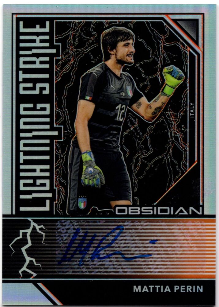 2019-20 Panini Obsidian MATTIA PERIN Lightning Strike Autograph Orange /50 #LS-MPE