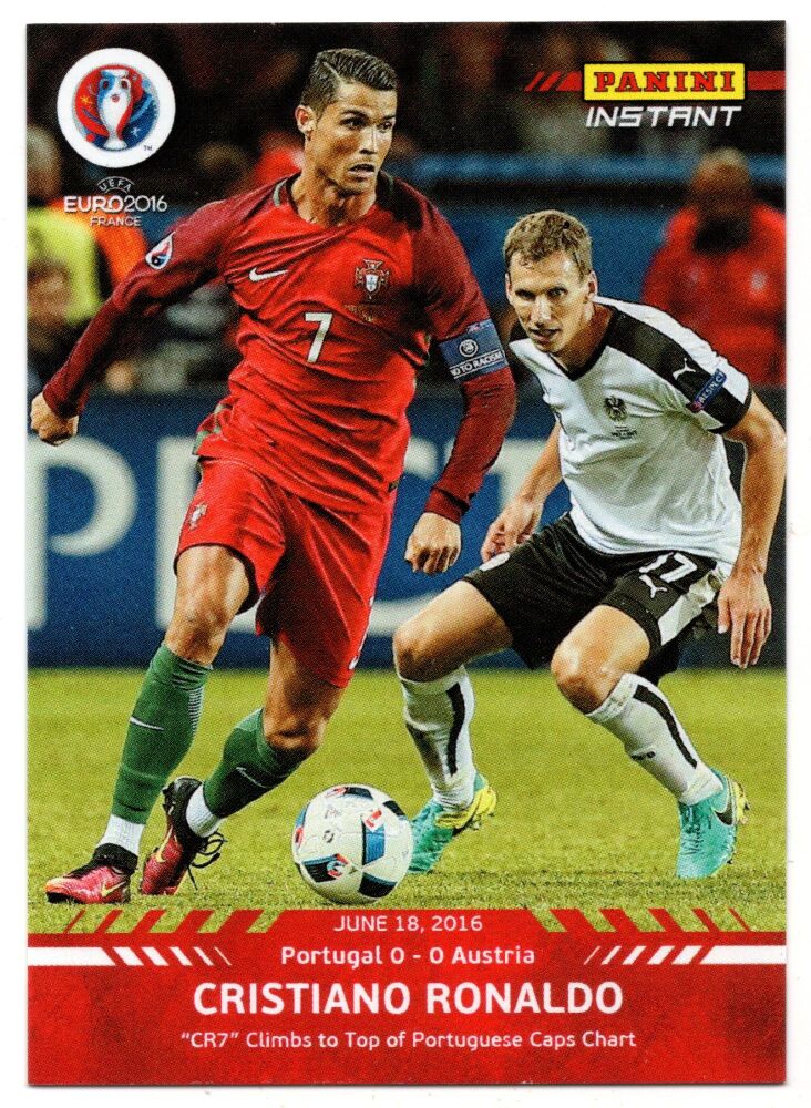 2016 Panini Instant Euros CRISTIANO RONALDO Ronaldo Sets Caps Record /159 #33