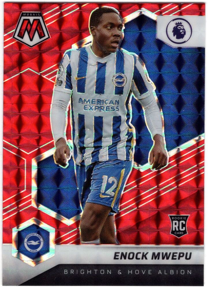 2021-22 Panini Mosaic Premier League ENOCK MWEPU Rookie Red Mosaic Prizm #113