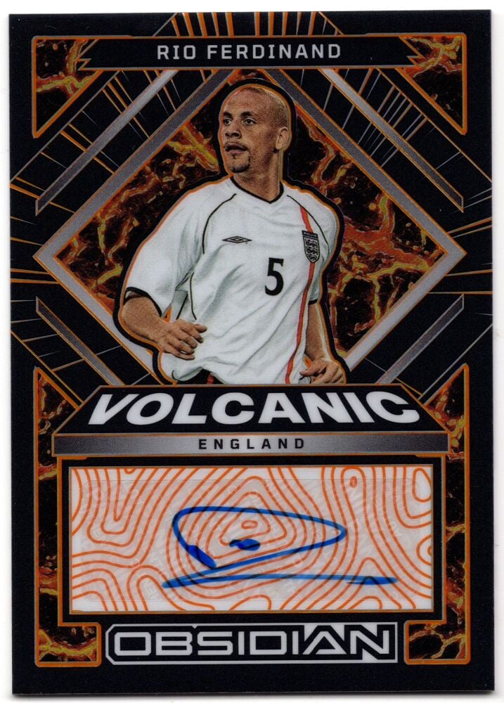 2022-23 Panini Obsidian Soccer RIO FERDINAND Volcanic Orange Etch Autograph /6 #VS-RIO