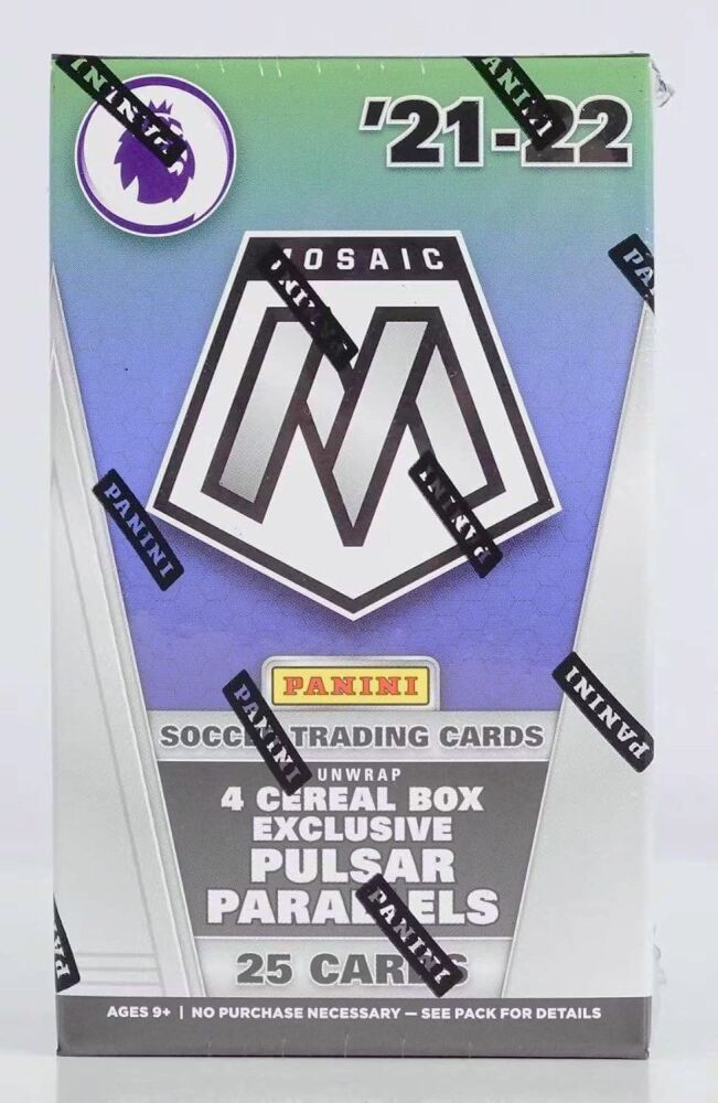 2021/22 Panini Mosaic Premier League Soccer Cereal Box
