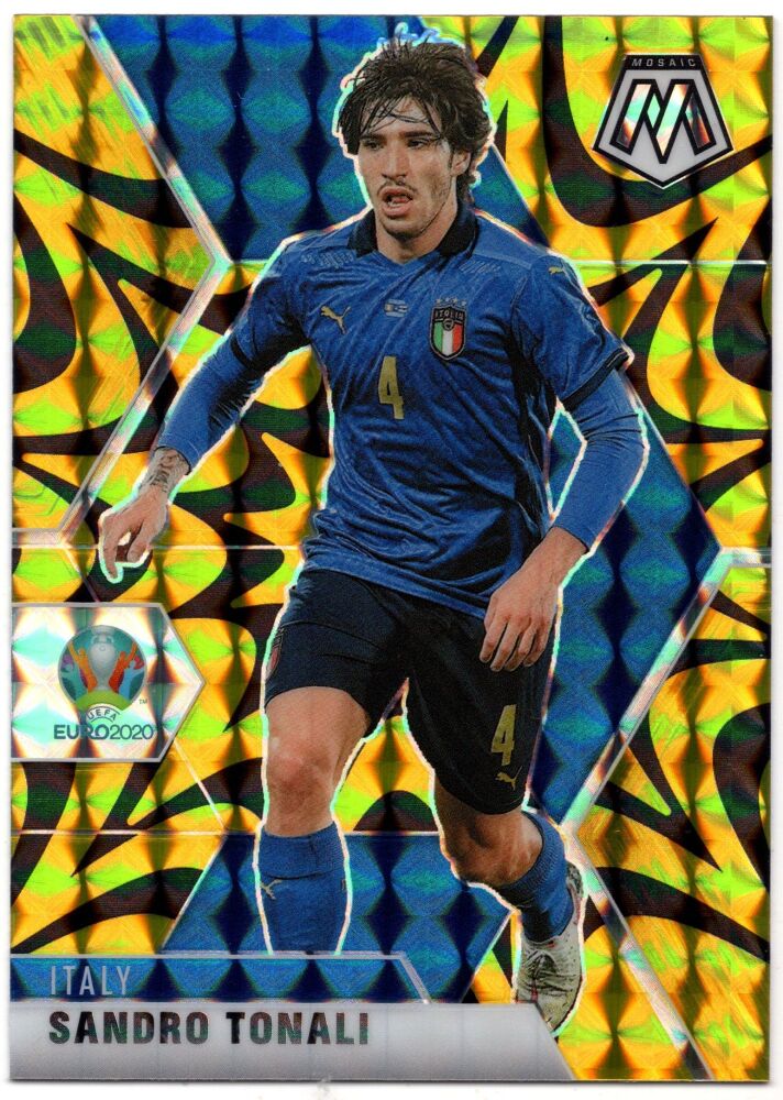 2021 Panini Mosaic Euros SANDRO TONALI Gold Reactive Prizm #133