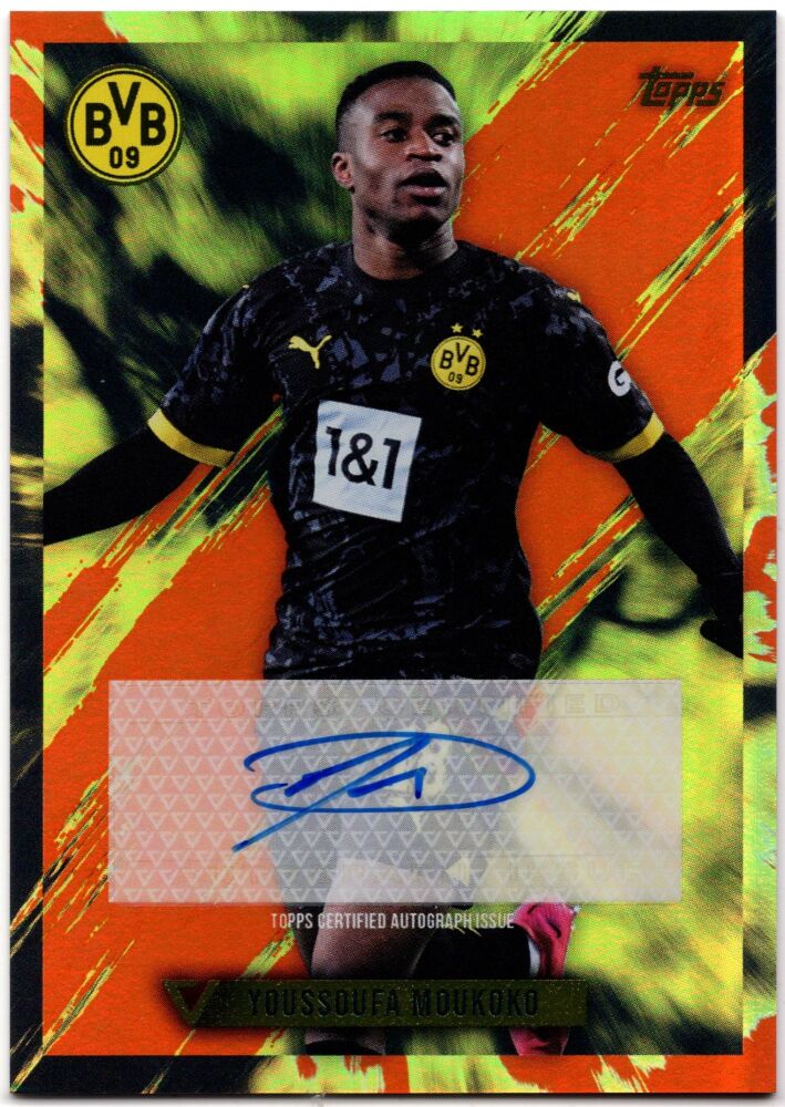 2023-24 Topps Vernissage Dortmund Team Set YOUSSOUFA MOUKOKO Autograph Orange /25 #BCA-YM