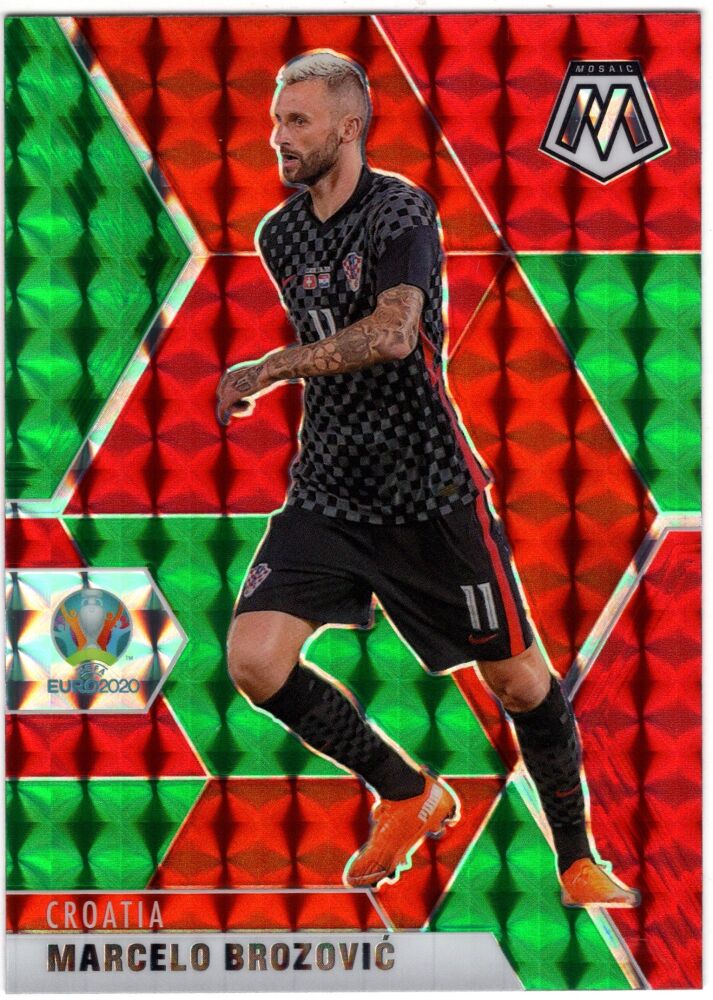 2021 Panini Mosaic Euros MARCELO BROZOVIC Green Mosaic Prizm #21