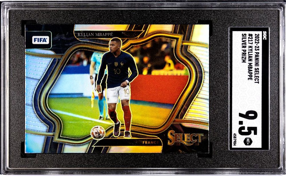 2022-23 Panini Select Soccer KYLIAN MBAPPE Mbappe Field Level Silver Prizm #217 [SGC 9.5]