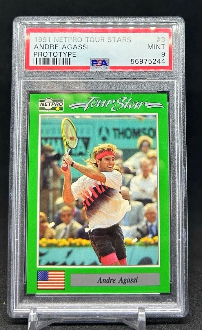1991 Netpro Tour Stars Tennis ANDRE AGASSI Protoype #3 [PSA 9]