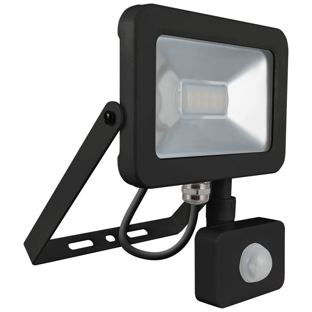 Atlas 10W Mini Floodlight Black with PIR 4000K