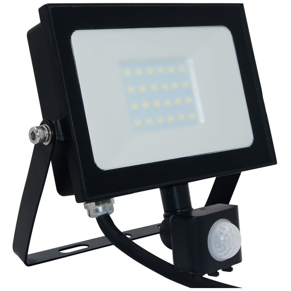 Atlas 20W IP65 Mini Floodlight Black with PIR 4000K