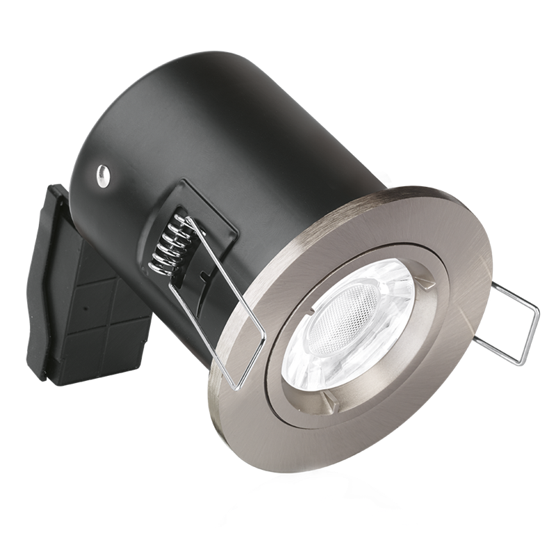 Fire Rated Fixed GU10 Downlight with Satin Nickel Bezel