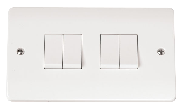 Click Mode 4 Gang 2 Way 10A Plate Switch