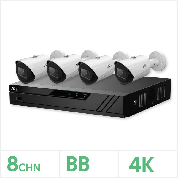 Eagle IP CCTV Kit - 8 Channel 1TB NVR with 4 x 8MP Fixed Bullet Cameras (White)
