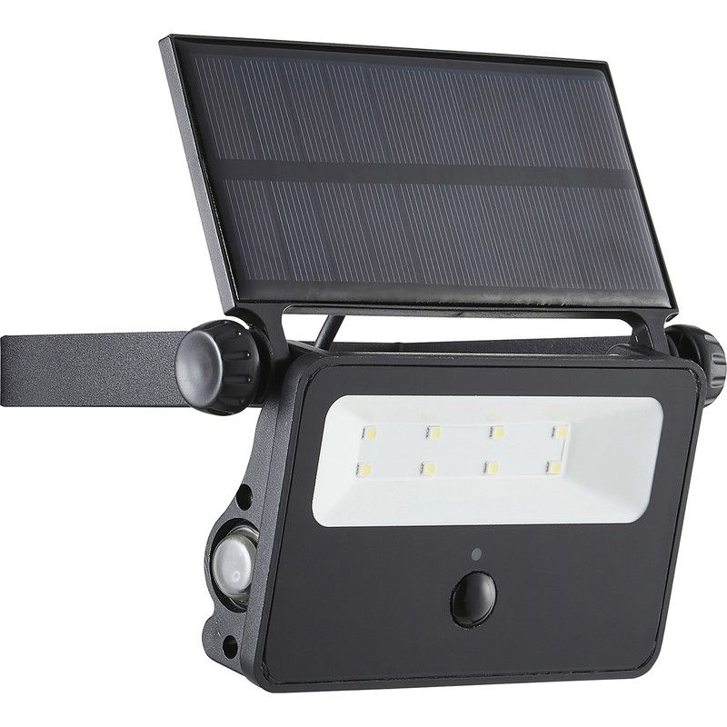 Zinc 2W Solar Powered Super Bright Sensor Light Black 